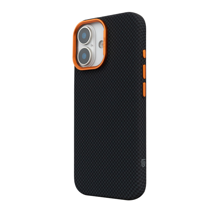 Чохол ArmorStandart LikeCarbon2 SE Mag Case для Apple iPhone 17 Kevlar Black Orange (ARM89163)