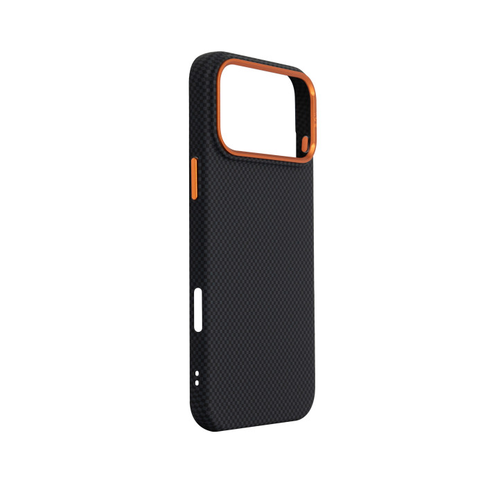 Чохол ArmorStandart LikeCarbon2 SE Mag Case для Apple iPhone 17 Pro Max Kevlar Black Orange (ARM89165)