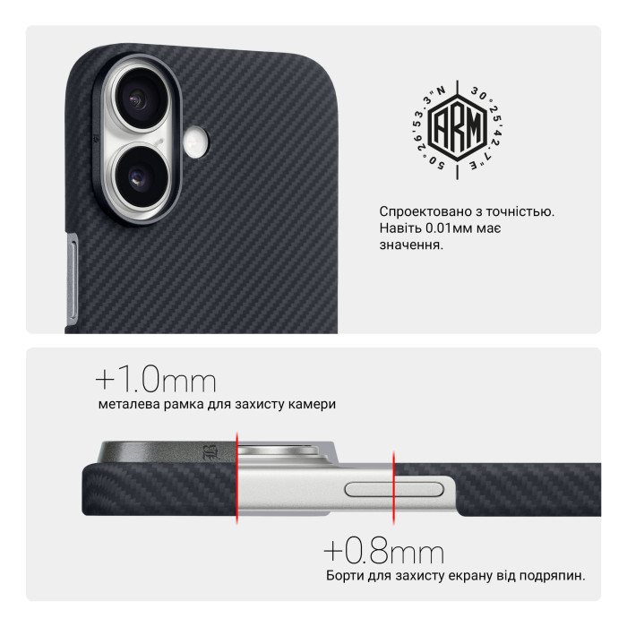Чохол ArmorStandart BlackIcon Aramid Twill MagCase для Apple iPhone 17 Black (ARM90148)