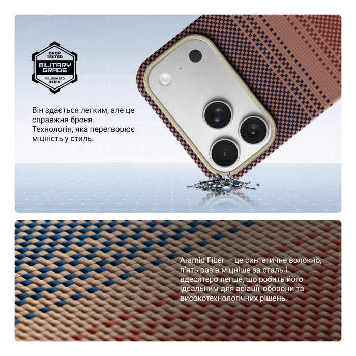 Чохол ArmorStandart BlackIcon Kevlar MagCase для Apple iPhone 17 Pro Max Sunset (ARM90155)