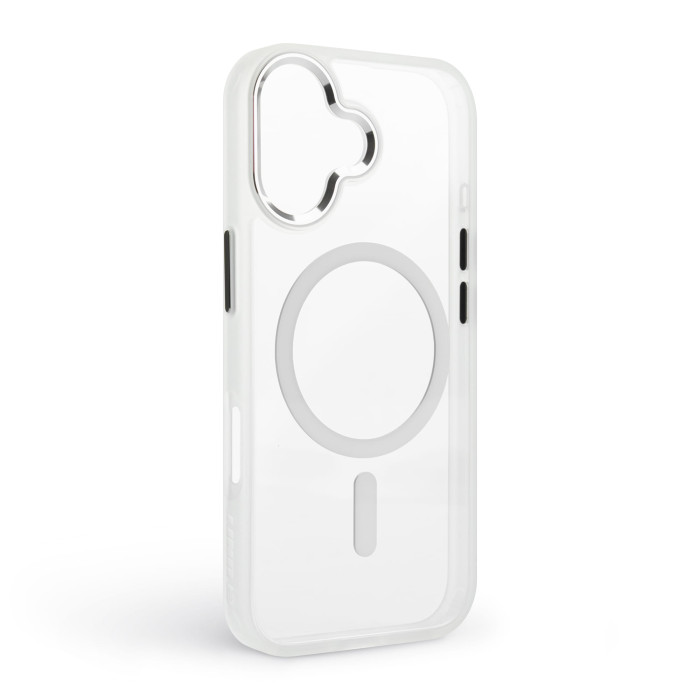 Чохол ArmorStandart Unit Mag Case для Apple iPhone 17 Matte Clear Silver + Pink Button Set (ARM90580)