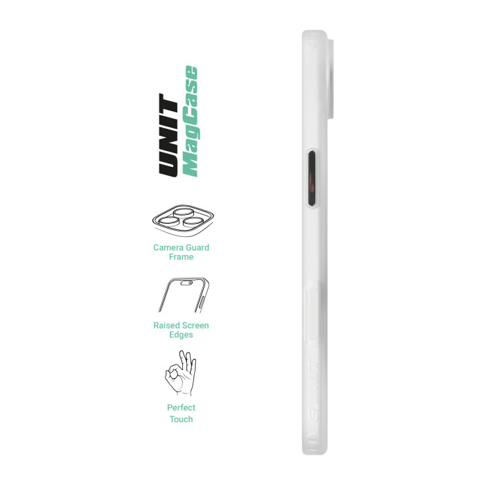 Чохол ArmorStandart Unit Mag Case для Apple iPhone 17 Air Matte Clear Silver + Orange Button Set (ARM90583)
