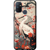 Чохол-накладка (панель) на OnePlus Nord N100 Лелека у цвіту сакури  (EDP-6109b-2130)