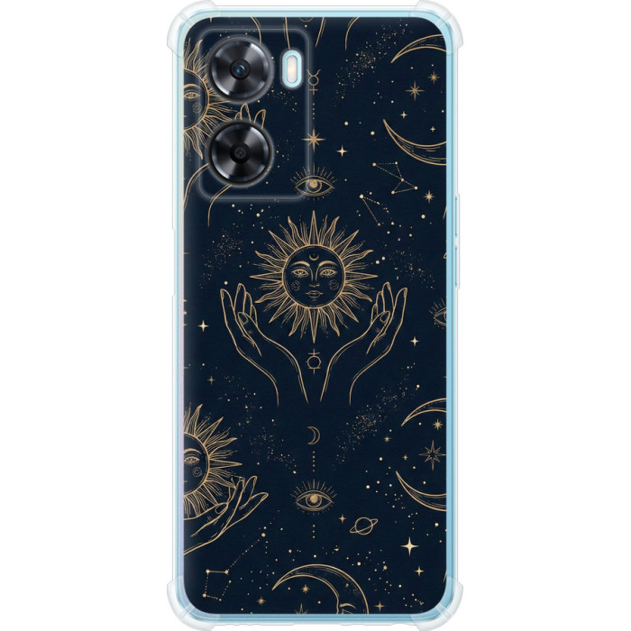 Чохол-накладка (панель) на Oppo A57s Celestial Harmony: Sun & Moon Gold Mystic Pattern 