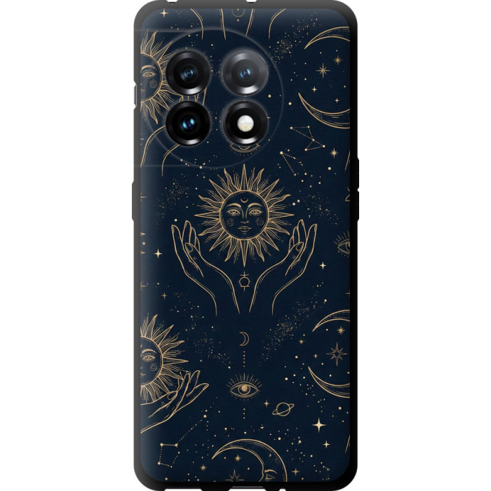 Чохол-накладка (панель) на OnePlus 11 Celestial Harmony: Sun & Moon Gold Mystic Pattern 