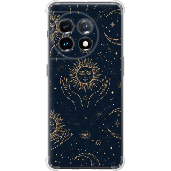 Чохол-накладка (панель) на OnePlus 11 Celestial Harmony: Sun & Moon Gold Mystic Pattern 