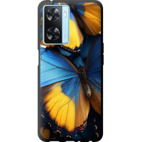 Чохол-накладка (панель) на Oppo A57s Жовто-блакитні метелики  (6046b-2931)