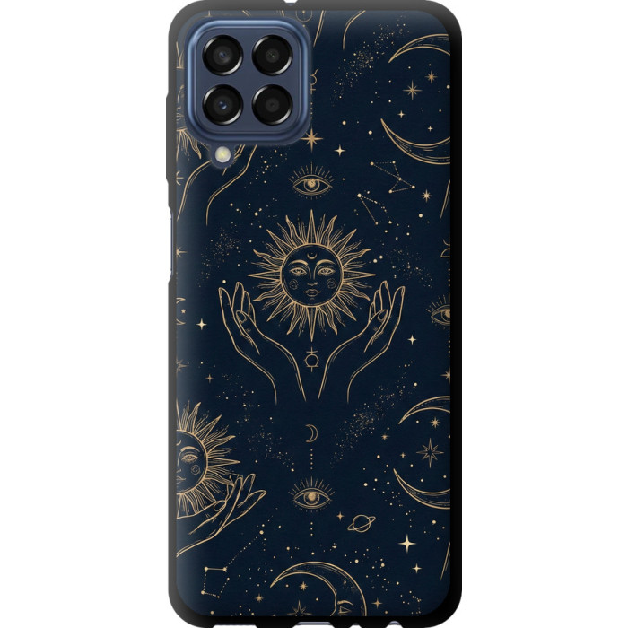 Чохол-накладка (панель) на Samsung Galaxy M33 M336B Celestial Harmony: Sun & Moon Gold Mystic Pattern 