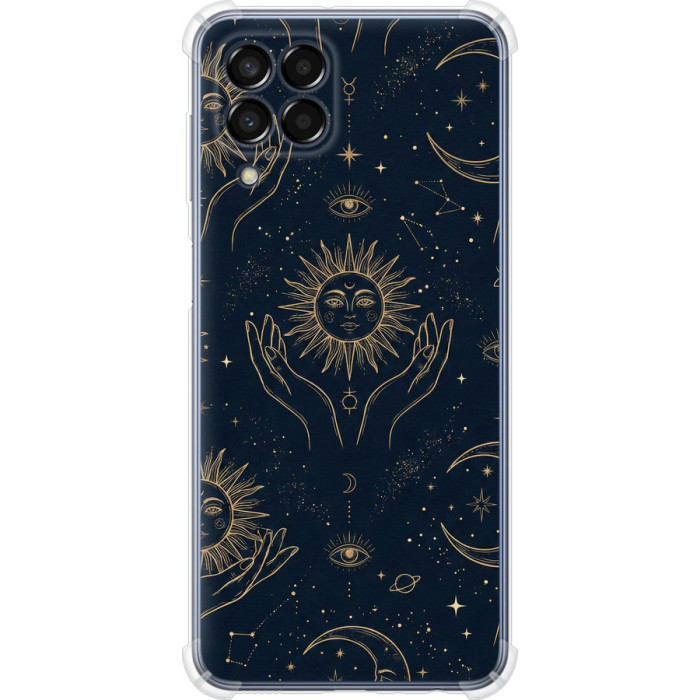 Чохол-накладка (панель) на Samsung Galaxy M33 M336B Celestial Harmony: Sun & Moon Gold Mystic Pattern 