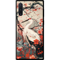 Чохол-накладка (панель) на Samsung Galaxy Note 10 Лелека у цвіту сакури  (EDP-6109b-1718)