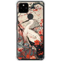 Чохол-накладка (панель) на Google Pixel 5A Лелека у цвіту сакури  (EDP-6109sp-2286)