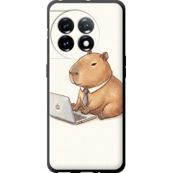 Чохол-накладка (панель) на OnePlus 11 Funny Capybara CEO Working  (EDP-6777b-2940)