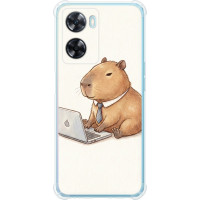 Чохол-накладка (панель) на Oppo A57s Funny Capybara CEO Working  (6777sp-2931)