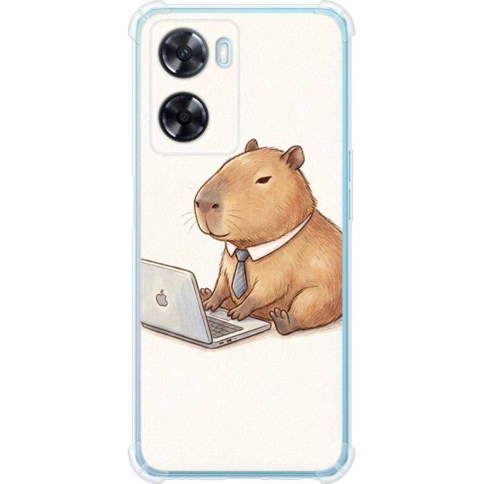 Чохол-накладка (панель) на Oppo A57s Funny Capybara CEO Working 