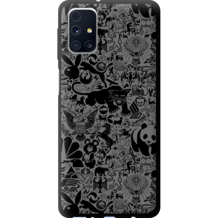 Чехол на Samsung Galaxy M31s M317F Чёрно-серый стикер бомбинг 