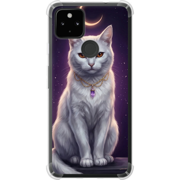 Чохол-накладка (панель) на Google Pixel 5A Mystic White Cat Gothic Dark Purple Gold 