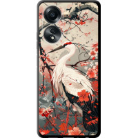 Чохол-накладка (панель) на Oppo A58 4G Лелека у цвіту сакури  (6109b-3184)