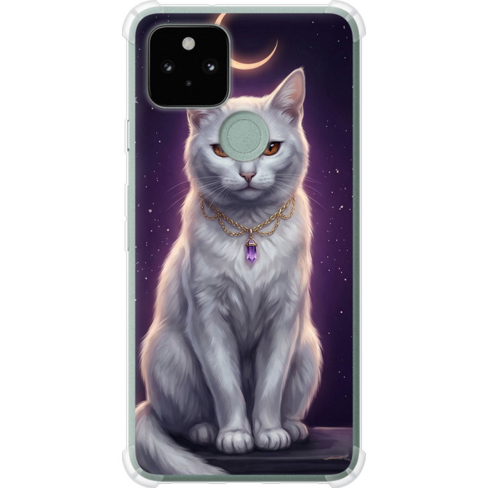 Чохол-накладка (панель) на Google Pixel 5 Mystic White Cat Gothic Dark Purple Gold 