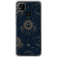 Чохол-накладка (панель) на Xiaomi Redmi 10A Celestial Harmony: Sun & Moon Gold Mystic Pattern  (EDP-6778sp-2578)