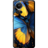 Чохол-накладка (панель) на Oppo Reno10 Pro Жовто-блакитні метелики  (6046b-3109)