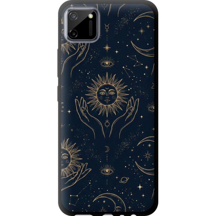 Чехол на Realme C11 2020 Celestial Harmony: Sun & Moon Gold Mystic Pattern 
