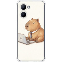 Чохол-накладка (панель) на Realme C33 Funny Capybara CEO Working  (EDP-6777sp-2870)