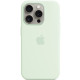 Чохол Silicone case (AAA) with Magsafe and Animation для Apple iPhone 15 Pro  М'ятний/Soft Mint