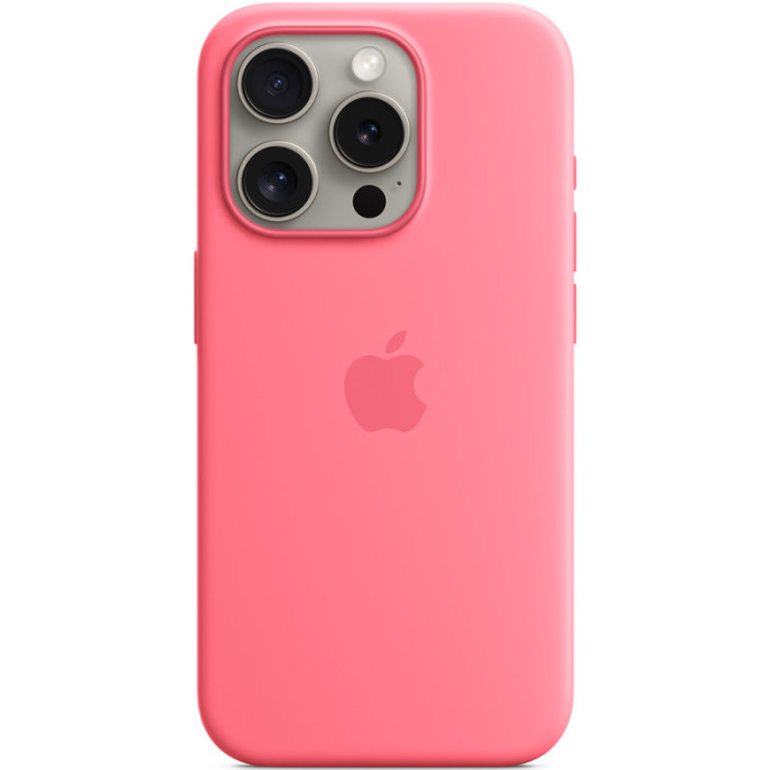 Чохол Silicone case (AAA) with Magsafe and Animation для Apple iPhone 15 Pro  Рожевий/Pink