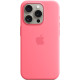 Чохол Silicone case (AAA) with Magsafe and Animation для Apple iPhone 15 Pro  Рожевий/Pink