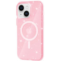 Чохол TPU Galaxy Sparkle (MagFit) для Apple iPhone 15  Pink+Glitter  (ITS-L-00000066252_4)
