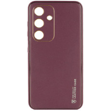 Шкіряний чохол Xshield для Samsung Galaxy S23 FE Бордовий/Plum Red