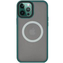 TPU+PC чохол Metal Buttons with MagSafe для Apple iPhone 13 Pro Max Зелений/Dark Green  (ITS-L-00000054126_3)