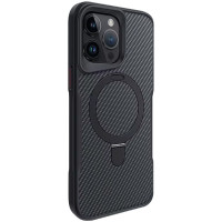 TPU+PC чохол Metal Buttons with MagSafe Carbon Ring для Apple iPhone 15 Pro  Чорний  (ITS-L-00000073485_2)
