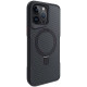 TPU+PC чохол Metal Buttons with MagSafe Carbon Ring для Apple iPhone 15 Pro  Чорний