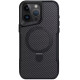 TPU+PC чохол Metal Buttons with MagSafe Carbon Ring для Apple iPhone 15 Pro  Чорний