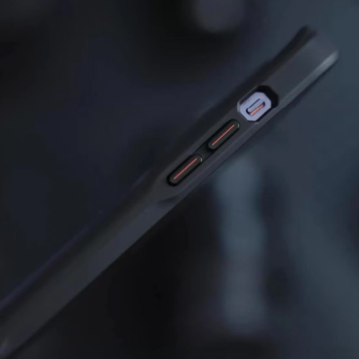 TPU+PC чохол Metal Buttons with MagSafe Carbon Ring для Apple iPhone 15 Pro  Чорний