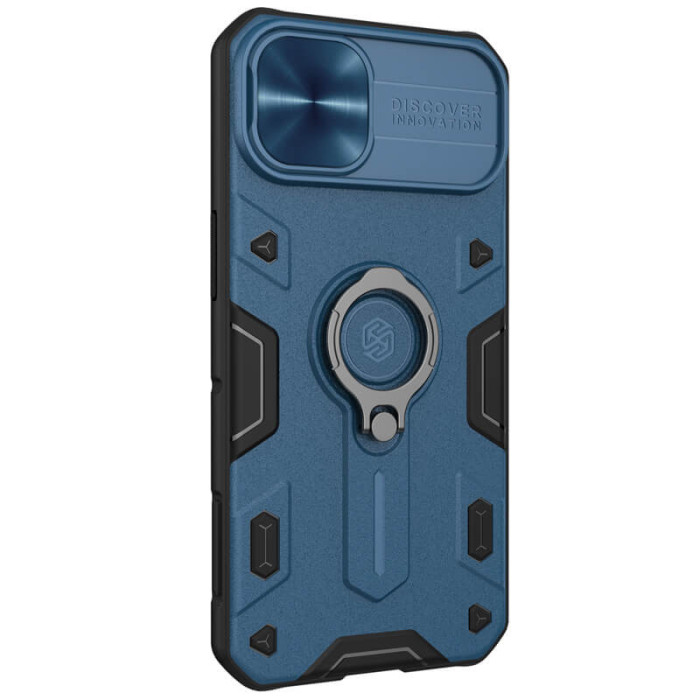 TPU+PC чохол Nillkin CamShield Armor no logo (шторка на камеру) для Apple iPhone 13 Pro Max Синій