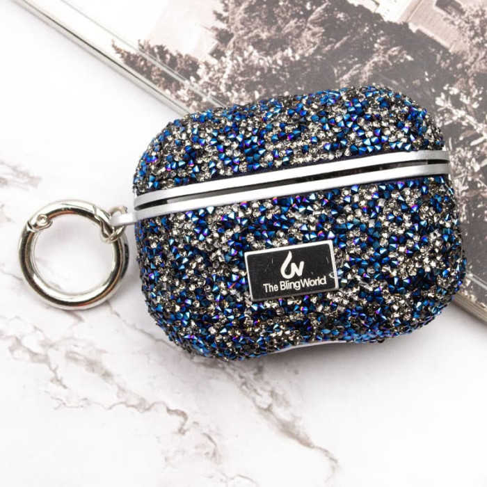 TPU чохол Bling World Rock Diamond для навушників AirPods Pro/Airpods Pro 2 Синій