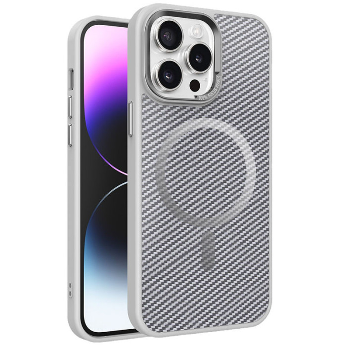 Чохол TPU+PC Carbon Mirage with MagSafe для Apple iPhone 15 Pro Max Grey