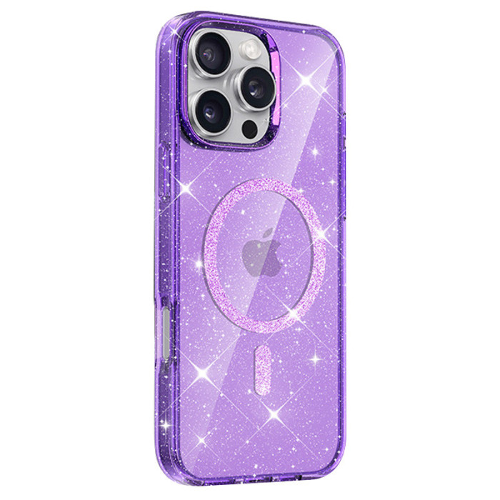 Чохол TPU Eclipse Sparkle (MagFit) для Apple iPhone 16 Pro (6.3') Purple