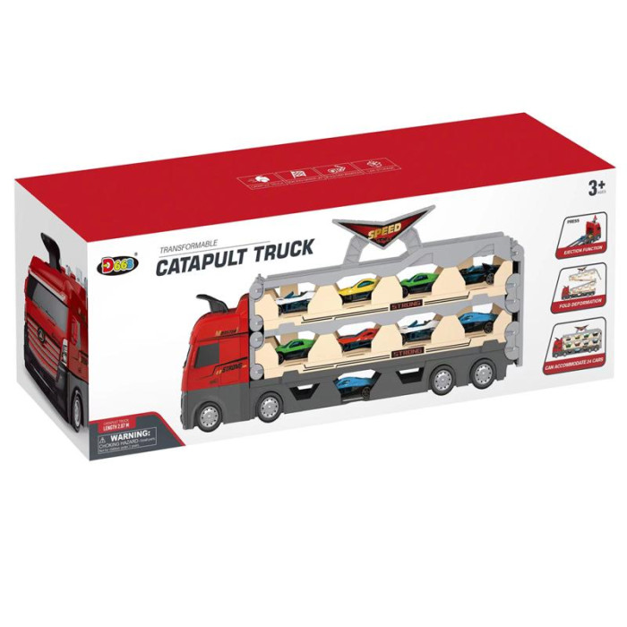 Ігровий набір-вантажівка SHT D663-T202 Catapult Truck + 8 small car Colorful