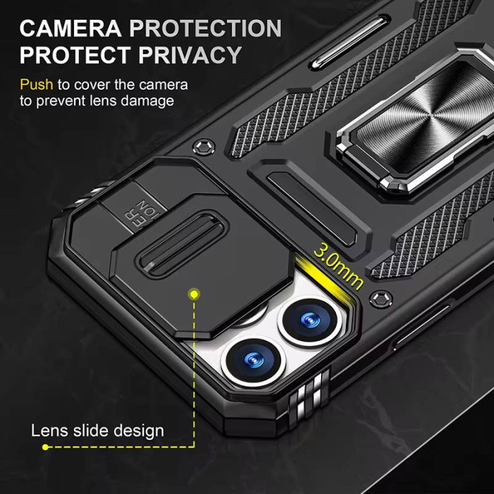 Ударостійкий чохол Camshield Army Ring для Apple iPhone 13 Pro Max Чорний/Black