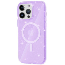 Чохол TPU Galaxy Sparkle (MagFit) для Apple iPhone 15 Pro  Purple+Glitter  (ITS-L-00000066254_5)