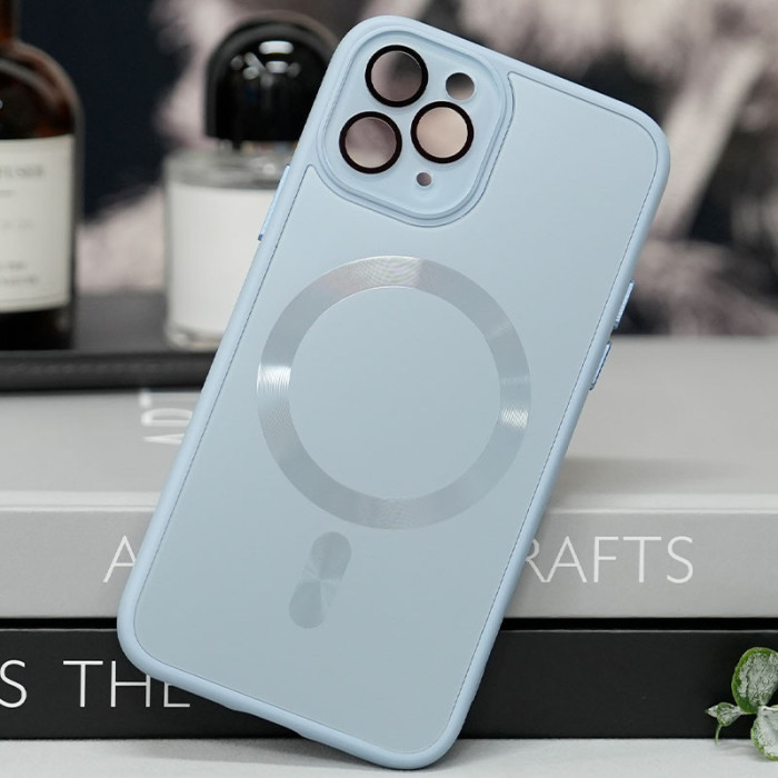 Чохол TPU+Glass Sapphire Midnight with MagSafe для Apple iPhone 13 Pro  Блакитний/Blue