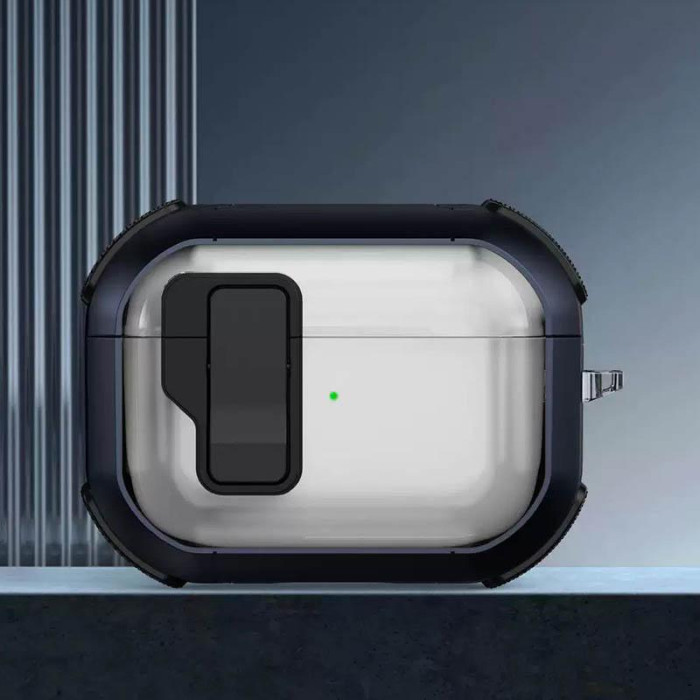 Футляр протиударний Locking Button для навушників Airpods Pro 2/Pro Blue