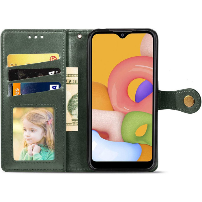 Шкіряний чохол-книжка GETMAN Gallant (PU) для Samsung Galaxy A06 Зелений