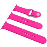 Силіконовий ремінець для Apple Watch Sport Band 42(ser.1-3)/44/45/46/49mm (S/M & M/L) 3pcs Рожевий/Barbie pink  (ITS-L-00000034825_59)