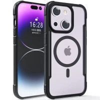 TPU+PC чохол Defense Clear with MagSafe для Apple iPhone 15 Plus Чорний  (ITS-L-00000066416_1)