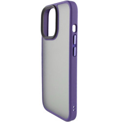 TPU+PC чохол Metal Buttons для Apple iPhone 13 Pro  Темно-фіолетовий/Dark Purple