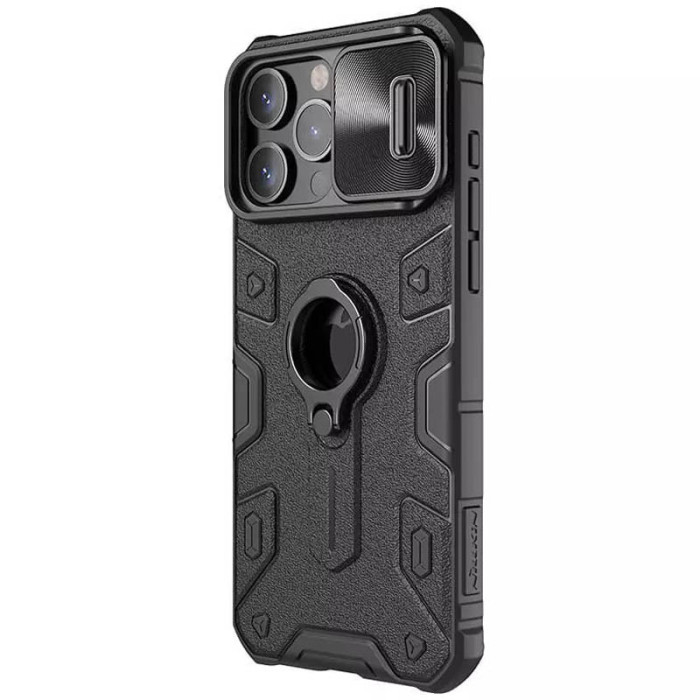 TPU+PC чохол Nillkin CamShield Armor (шторка на камеру) для Apple iPhone 15 Pro Max Чорний  (ITS-L-00000066559_4)
